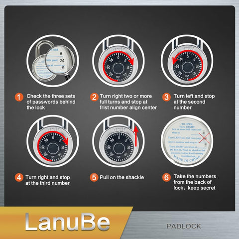 LanuBe lock in packaging illustrates pack of twelve for multiple lockers.