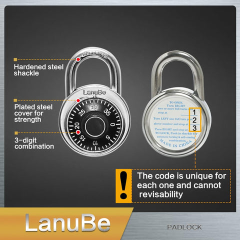 LanuBe lock side profile highlights compact, wide body suitable for shared gym lockers.