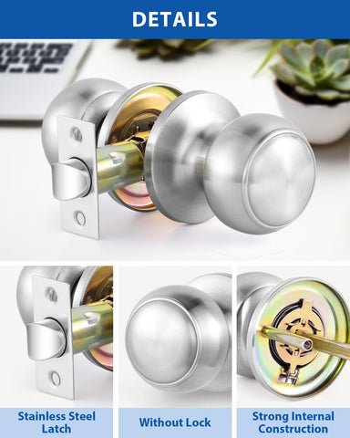 Lanwandeng ANSI Grade 3 high-cycle durability knob in satin nickel.