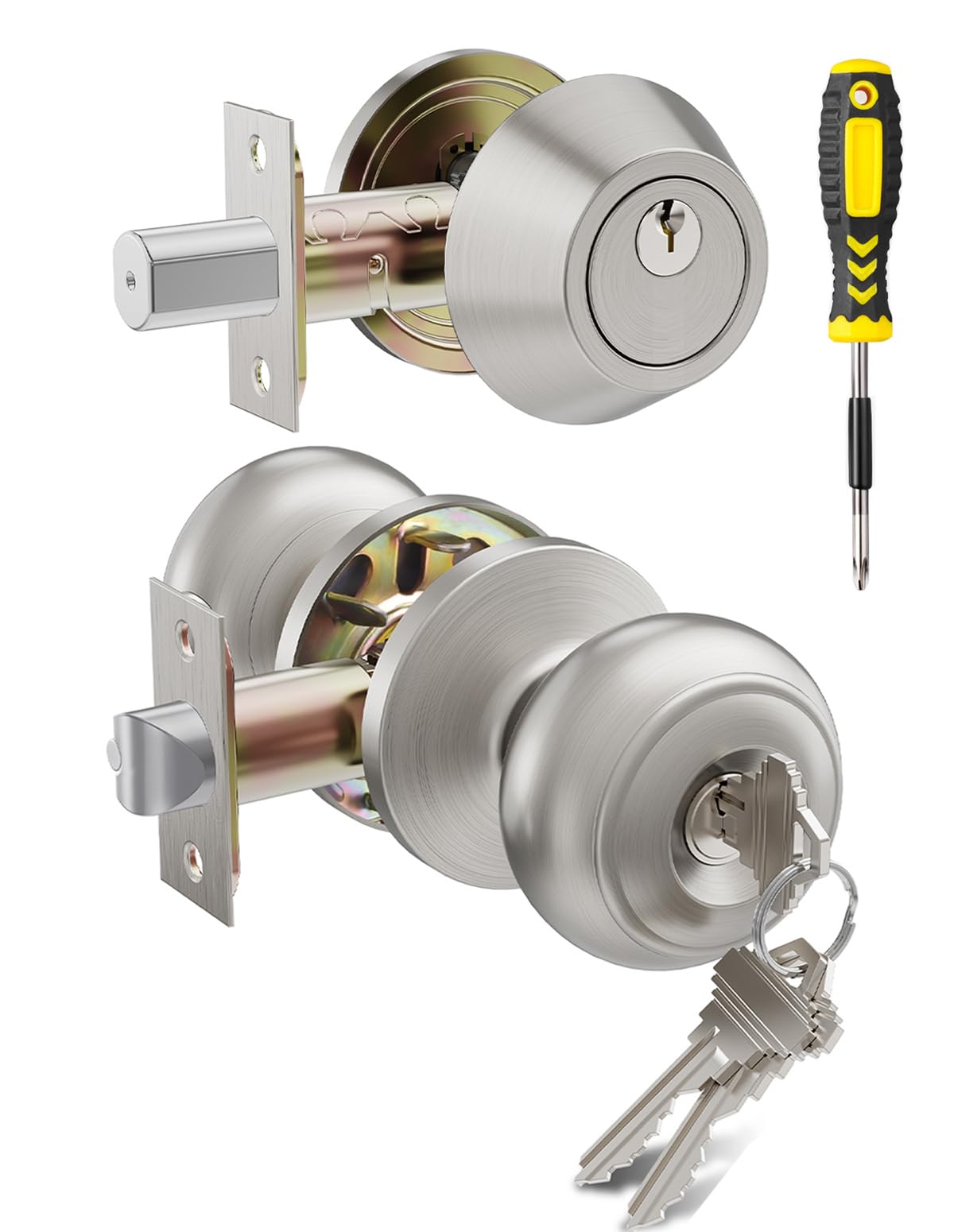 Lanwandeng keyed-alike entry knob front view for easy access