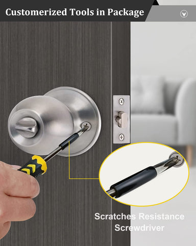 Lanwandeng satin nickel exterior door knob with durable finish