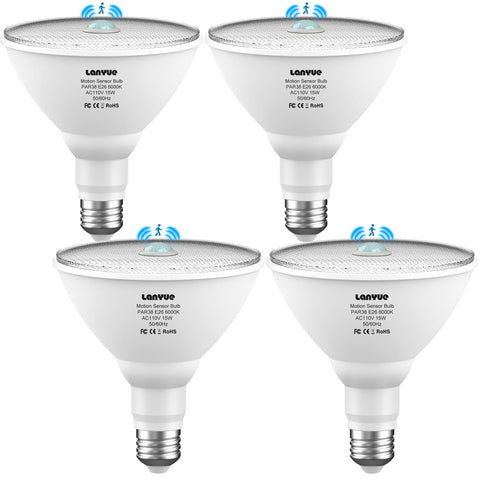 LanYue motion sensor bulb on porch providing hands-free entry lighting and security.