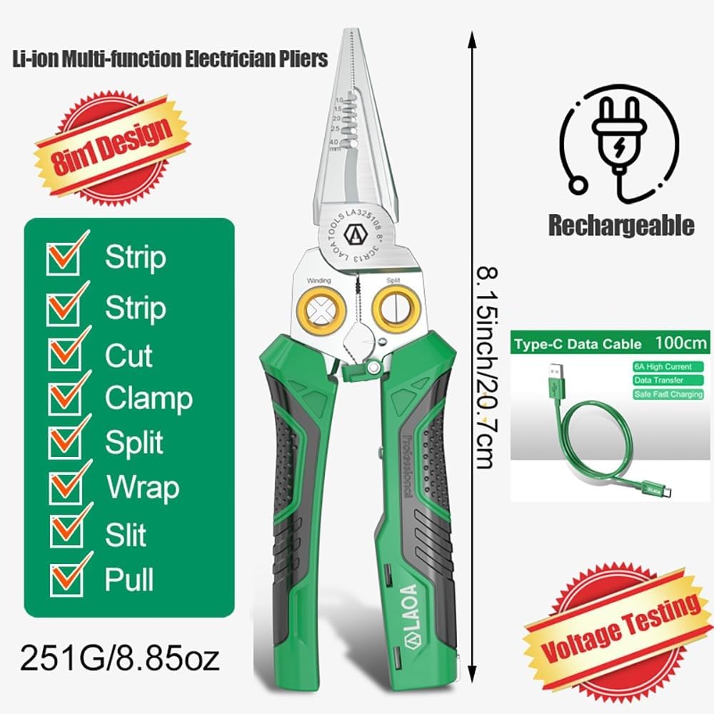 LAOA pliers handle grip close-up shows ergonomic dual-color TPR design.