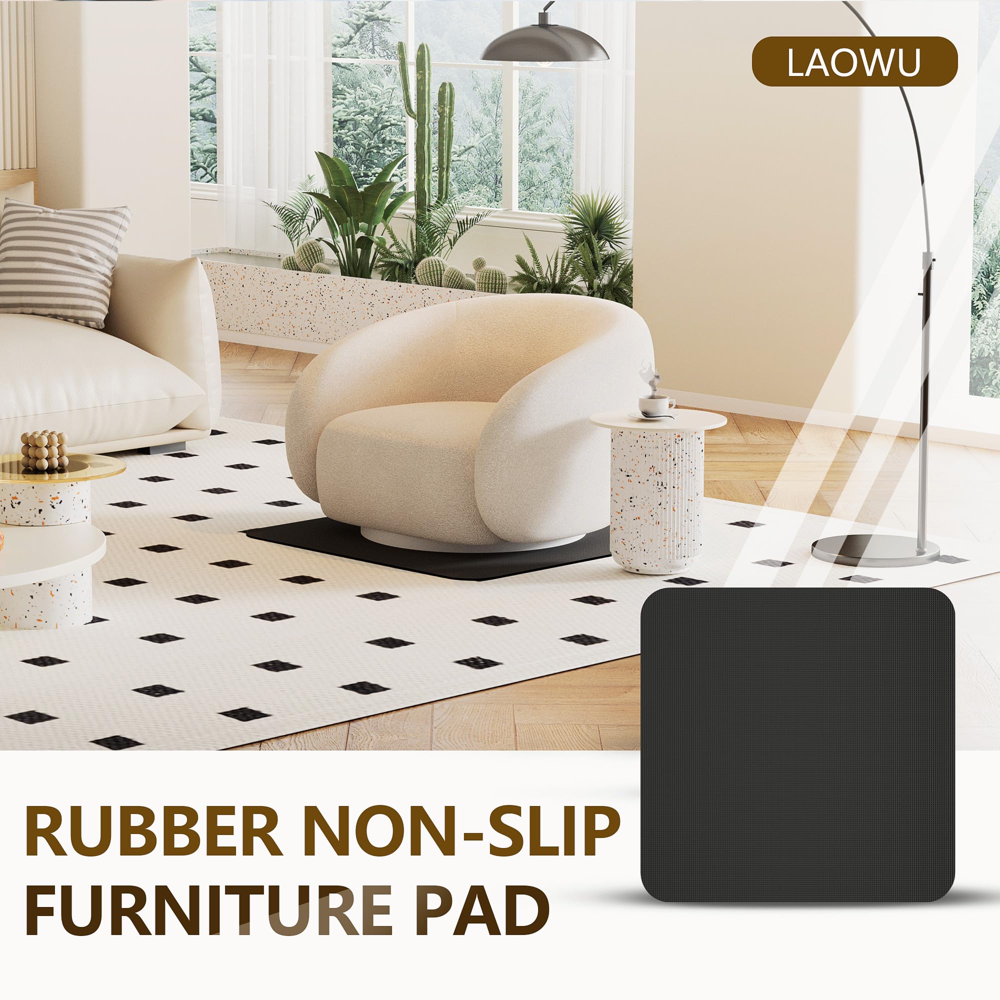 Laowu cuttable 30x30 mat fits diverse furniture footprints.