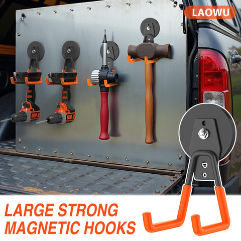 Laowu double-hook design keeps tools secure on metal surfaces.