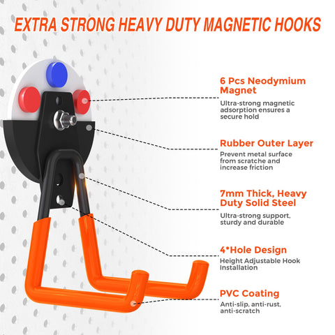 Laowu magnetic hook with rubber-coated base protects surfaces during use.