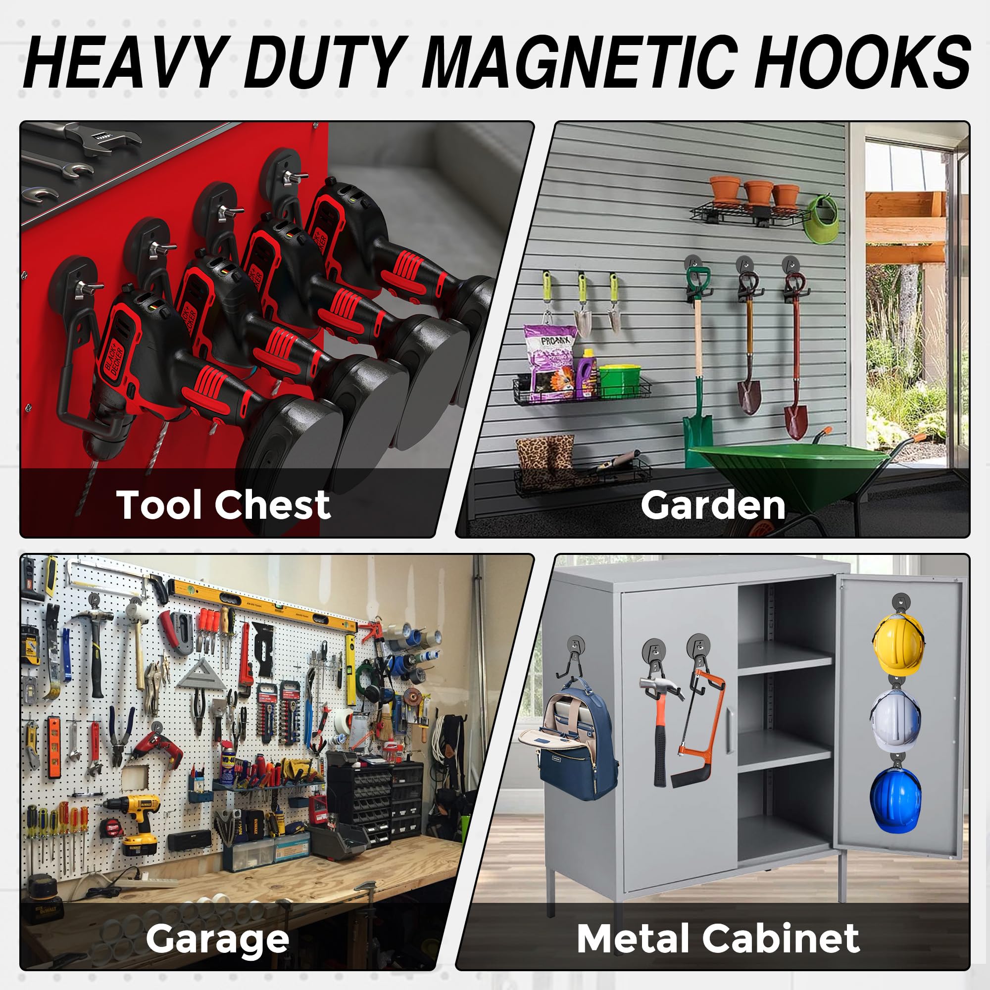 Package includes three hooks and six screws for easy setup.