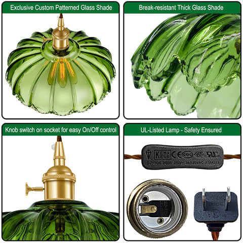 Laphivieh Green Lotus pendant cord with adjustable height feature