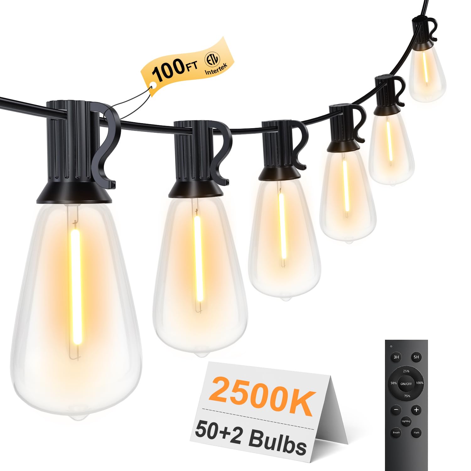 LaPitio remote outdoor string lights bulbs illuminate patios with easy control