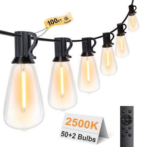 LaPitio remote outdoor string lights bulbs illuminate patios with easy control