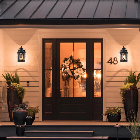 Laplusbelle outdoor wall light installed with included mounting hardware.