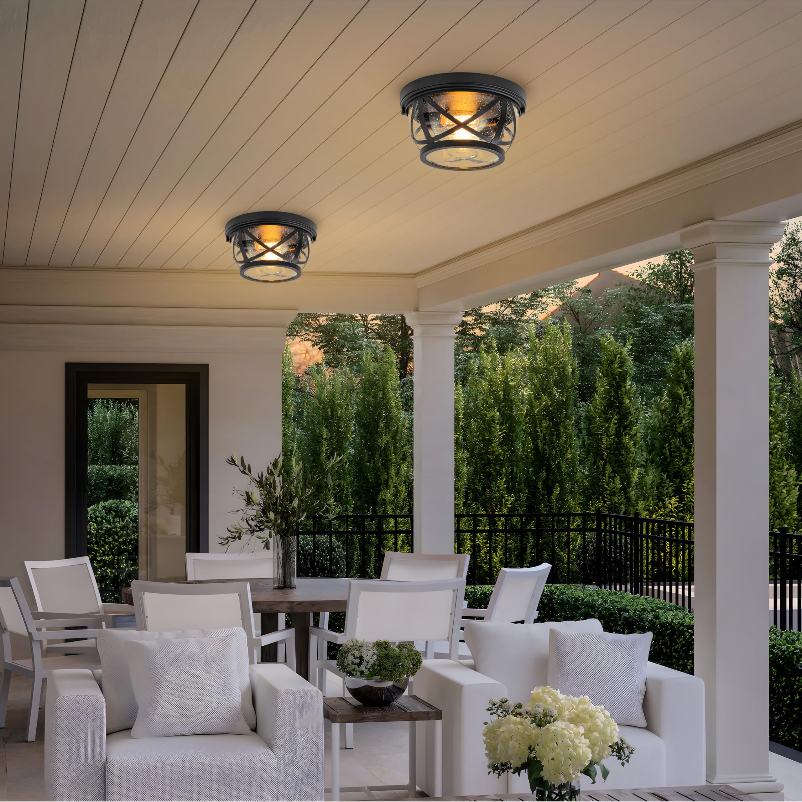 Laplusbelle seeded glass shade diffuses light with a soft glow