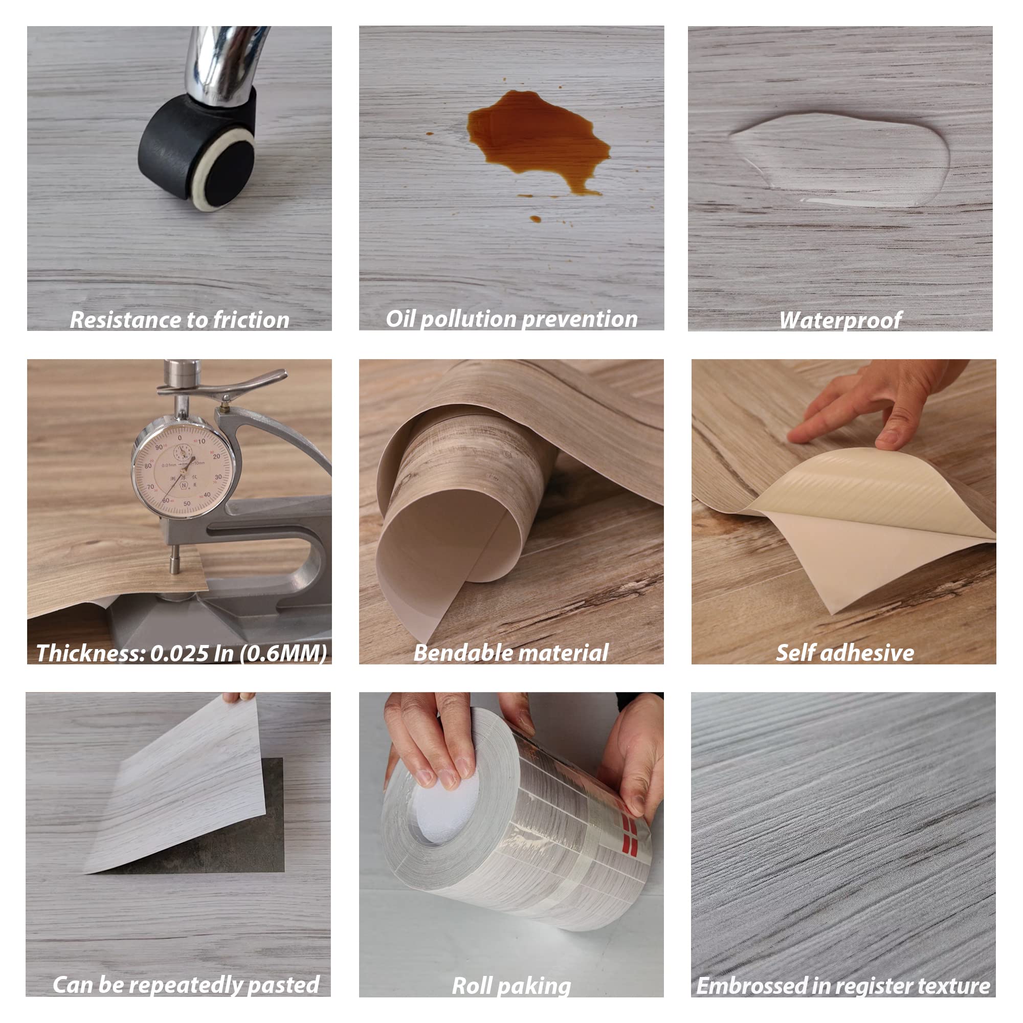 Lareko peel-and-stick installation demonstrated with no tools.