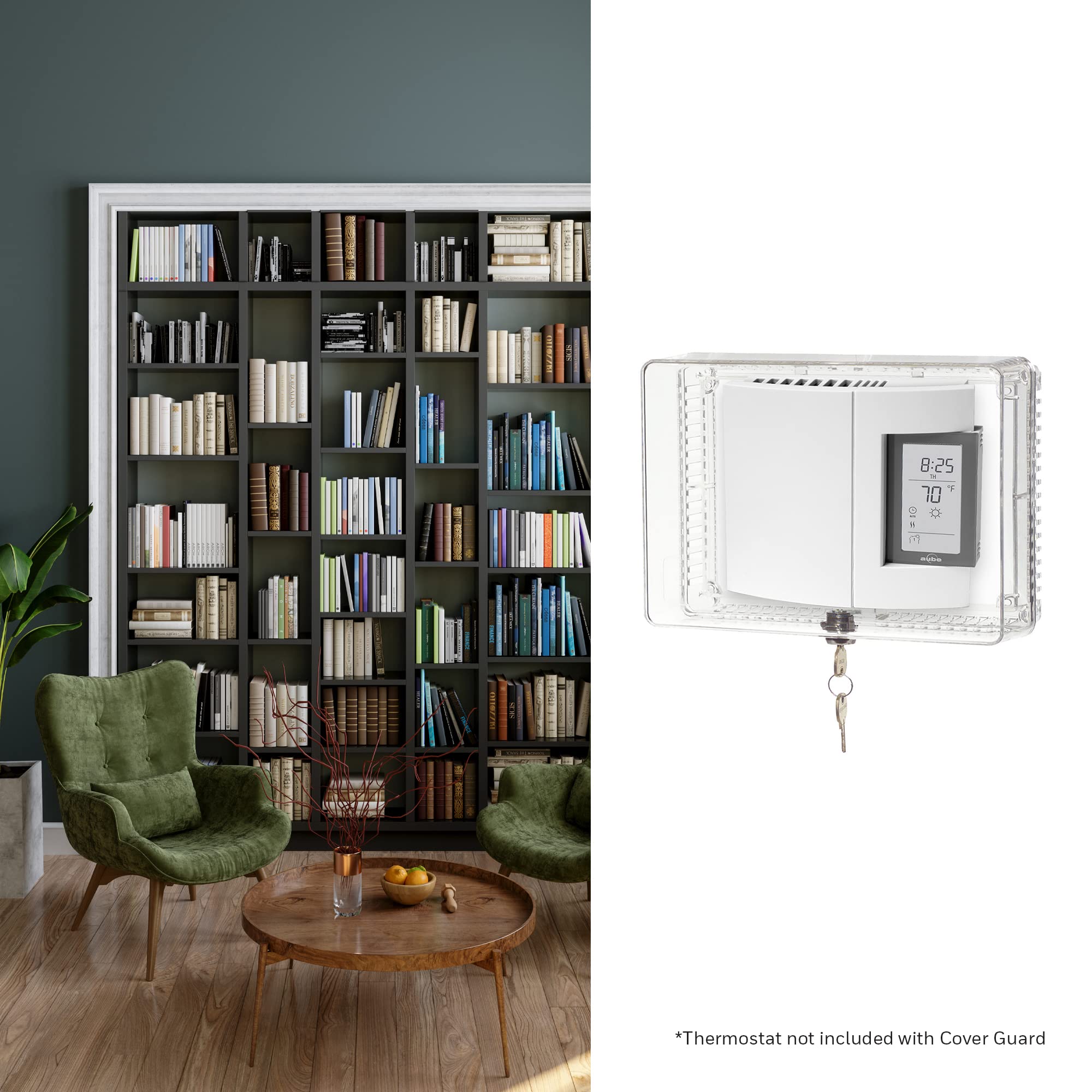 CG512A1009 Honeywell Home guard cover fits large thermostats for universal safeguard.