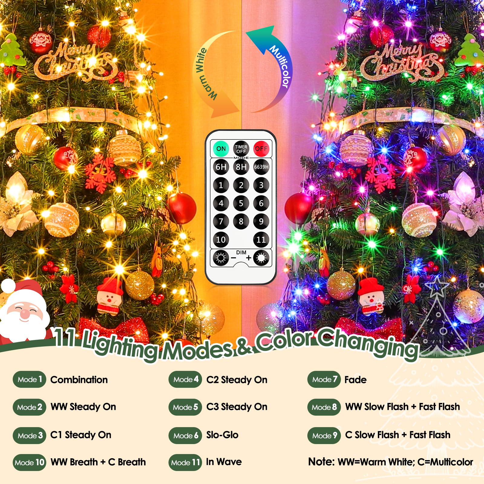Larkvue 16-strand 6-6ft setup creates full, even illumination across the tree.