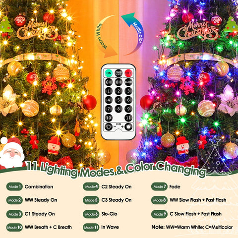 Larkvue 16-strand 6-6ft setup creates full, even illumination across the tree.