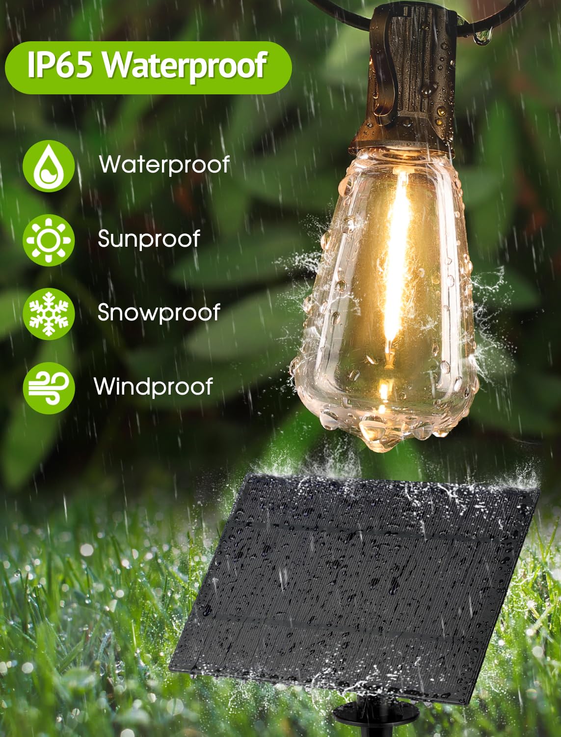 Larkvue IP65 waterproof outdoor lights withstand rain and snow