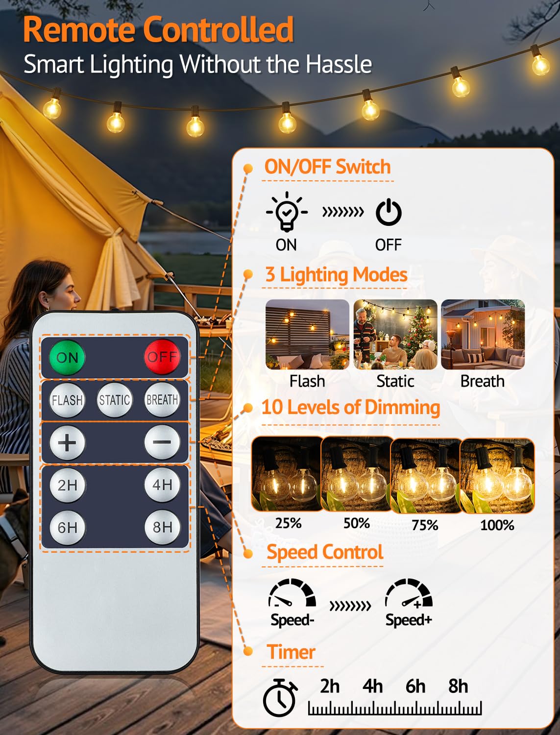 Larkvue remote control enables easy mode selection for evenings