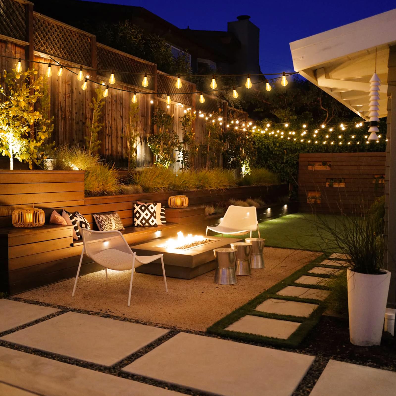 Larkvue versatile hanging light setup adapts to balconies, tents, and weddings