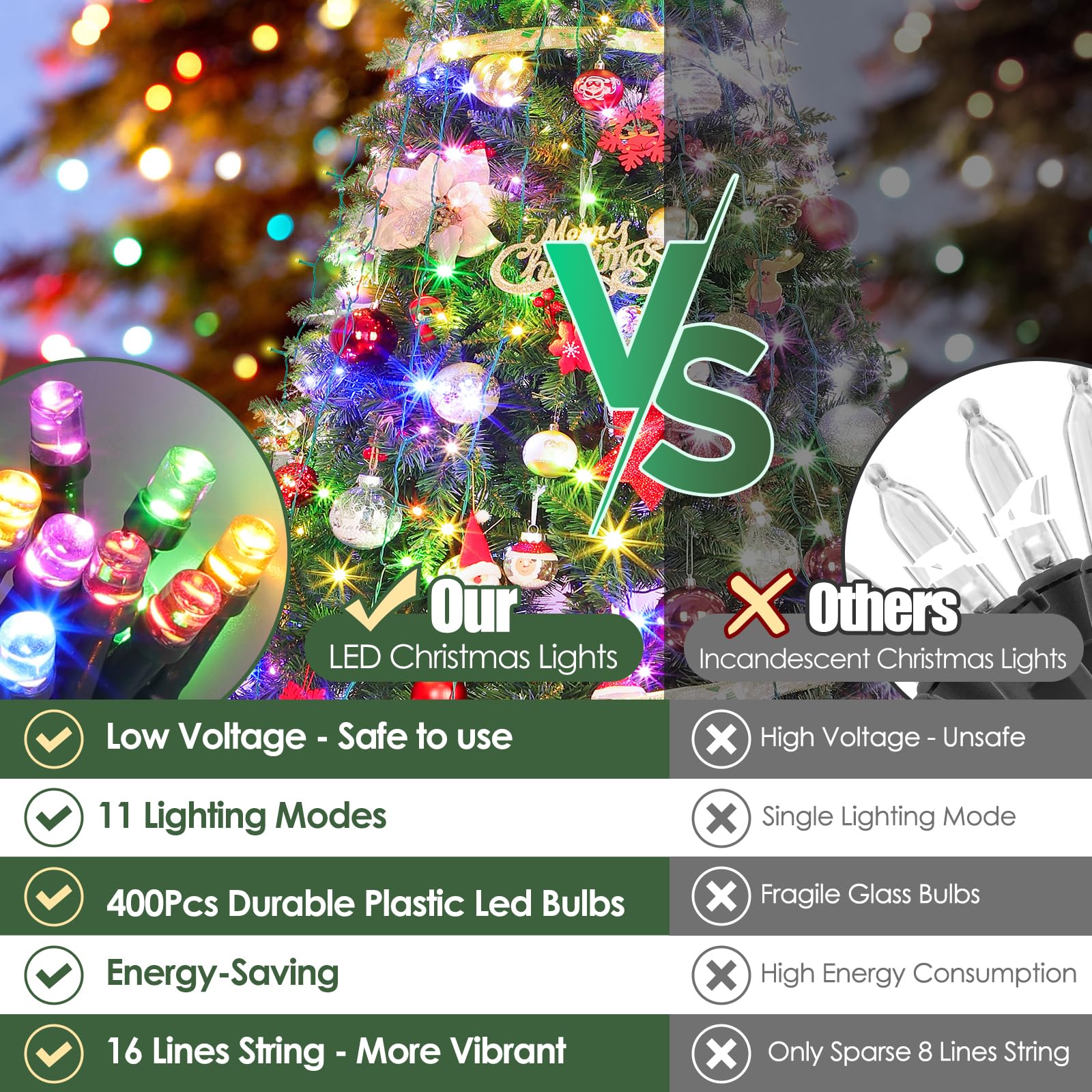 Larkvue warm white multicolor LEDs offer flexible ambiance for everyday decor and celebrations.