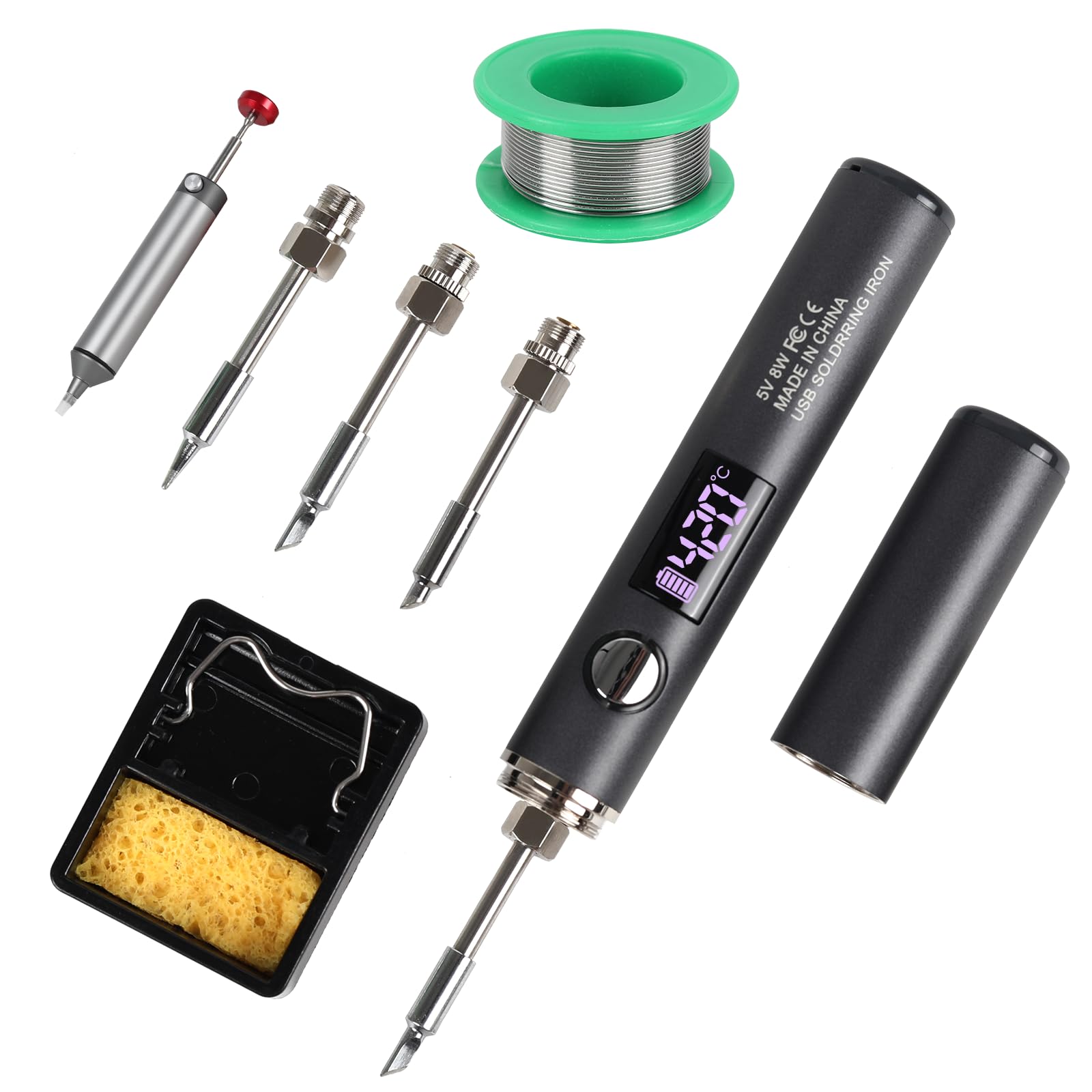 Larlarsa cordless soldering iron kit front view for electronics repairs