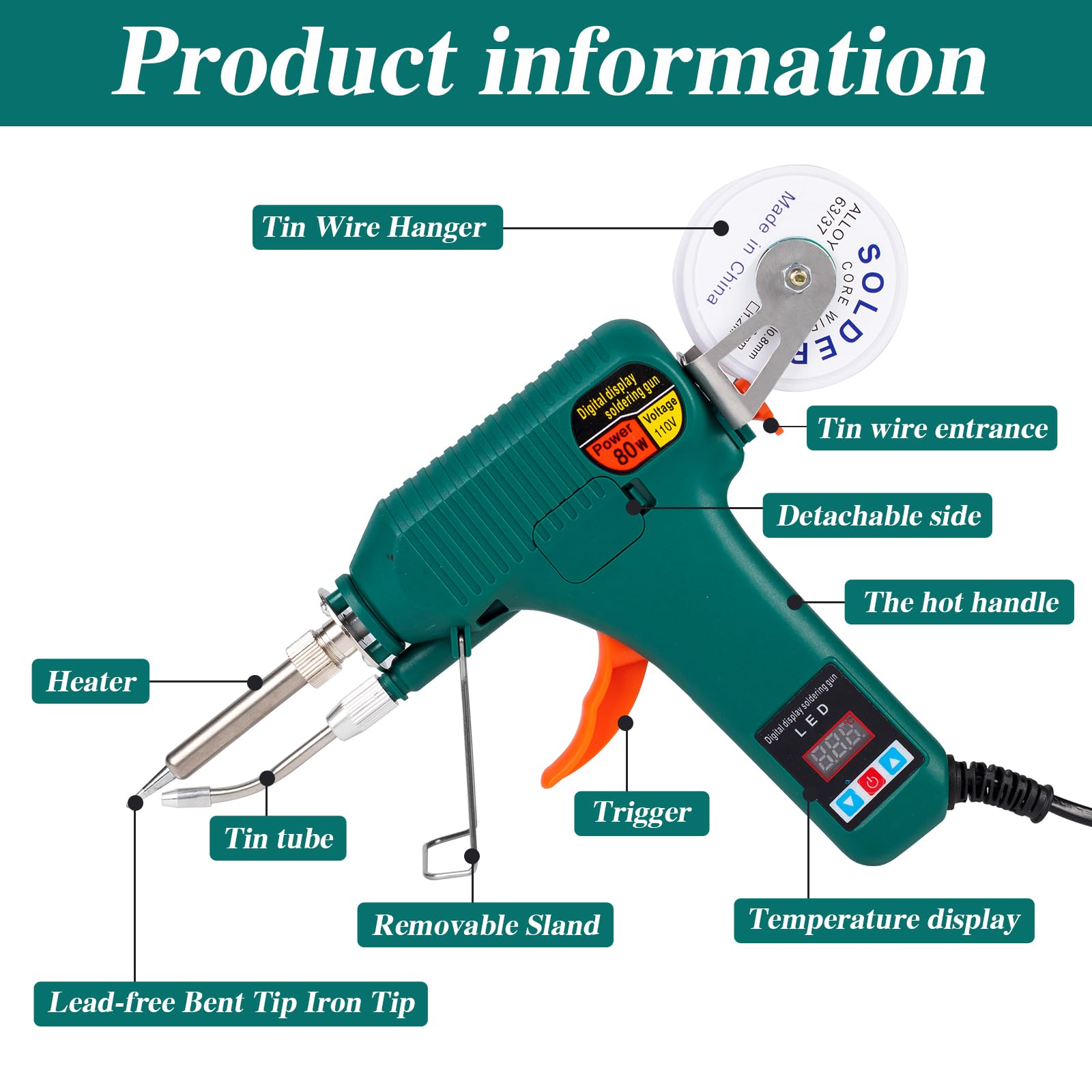 Desoldering pump aids efficient component removal.