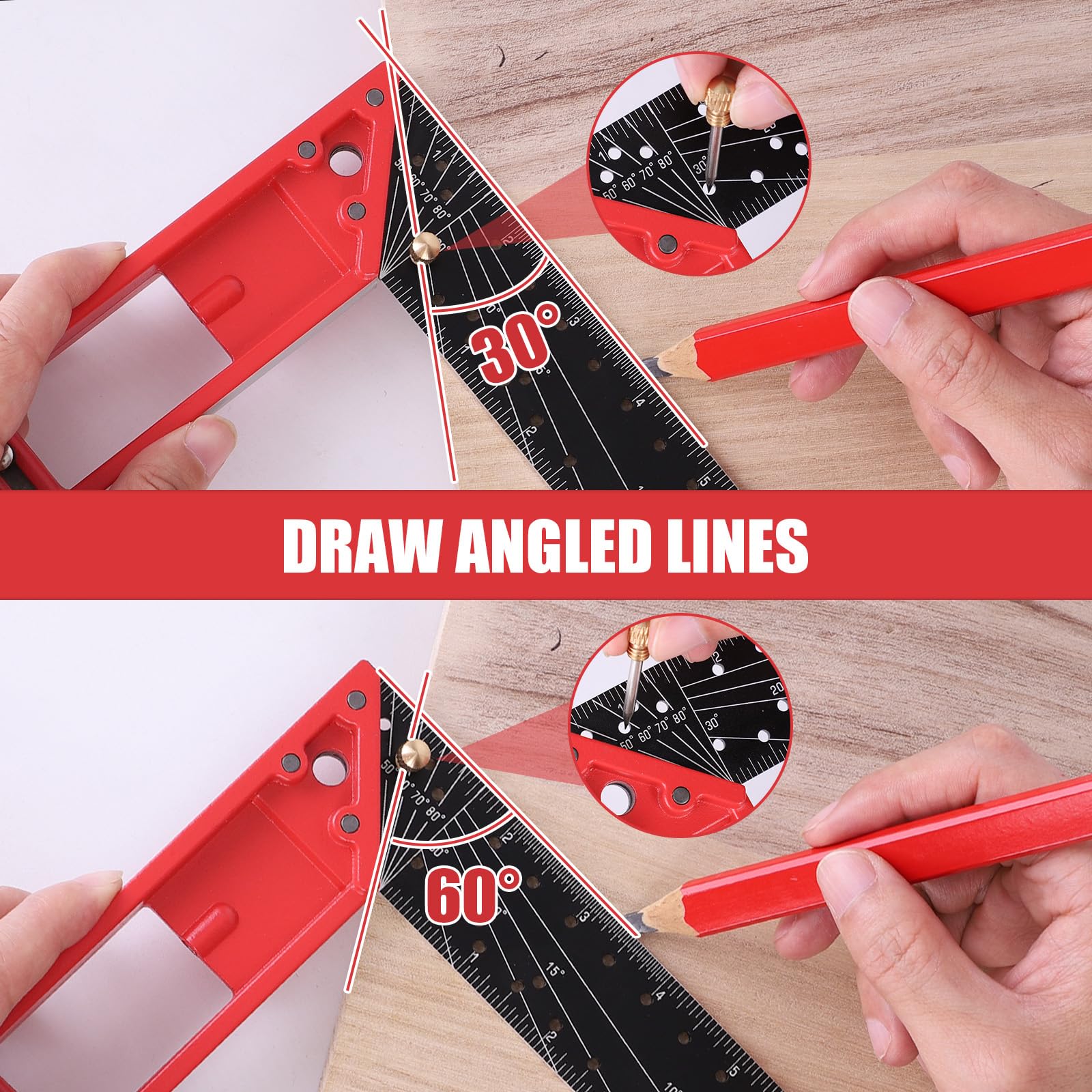 LARMEIL aluminum square used in framing and layout tasks.
