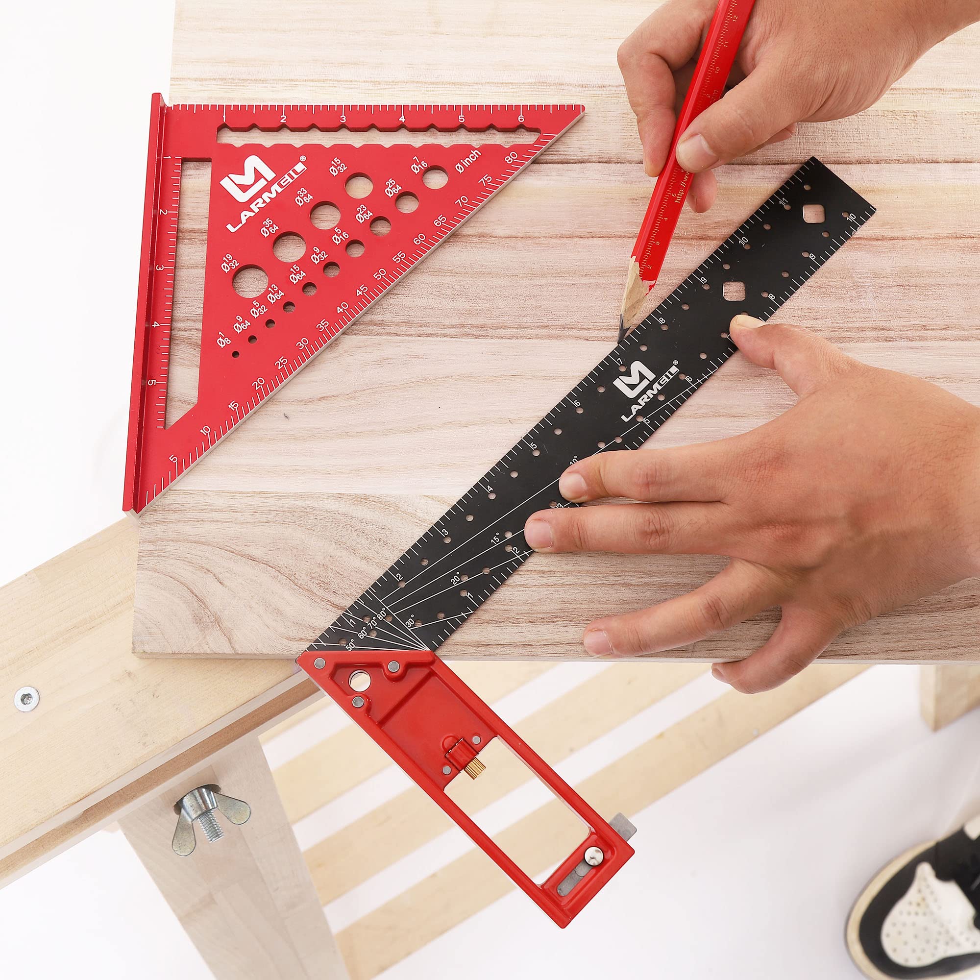 LARMEIL angle marking holes for quick drill or screw sizing