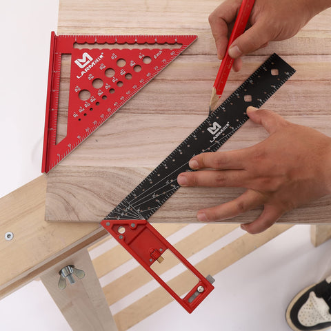 Scribe mark pin detail helps marking cut lines.