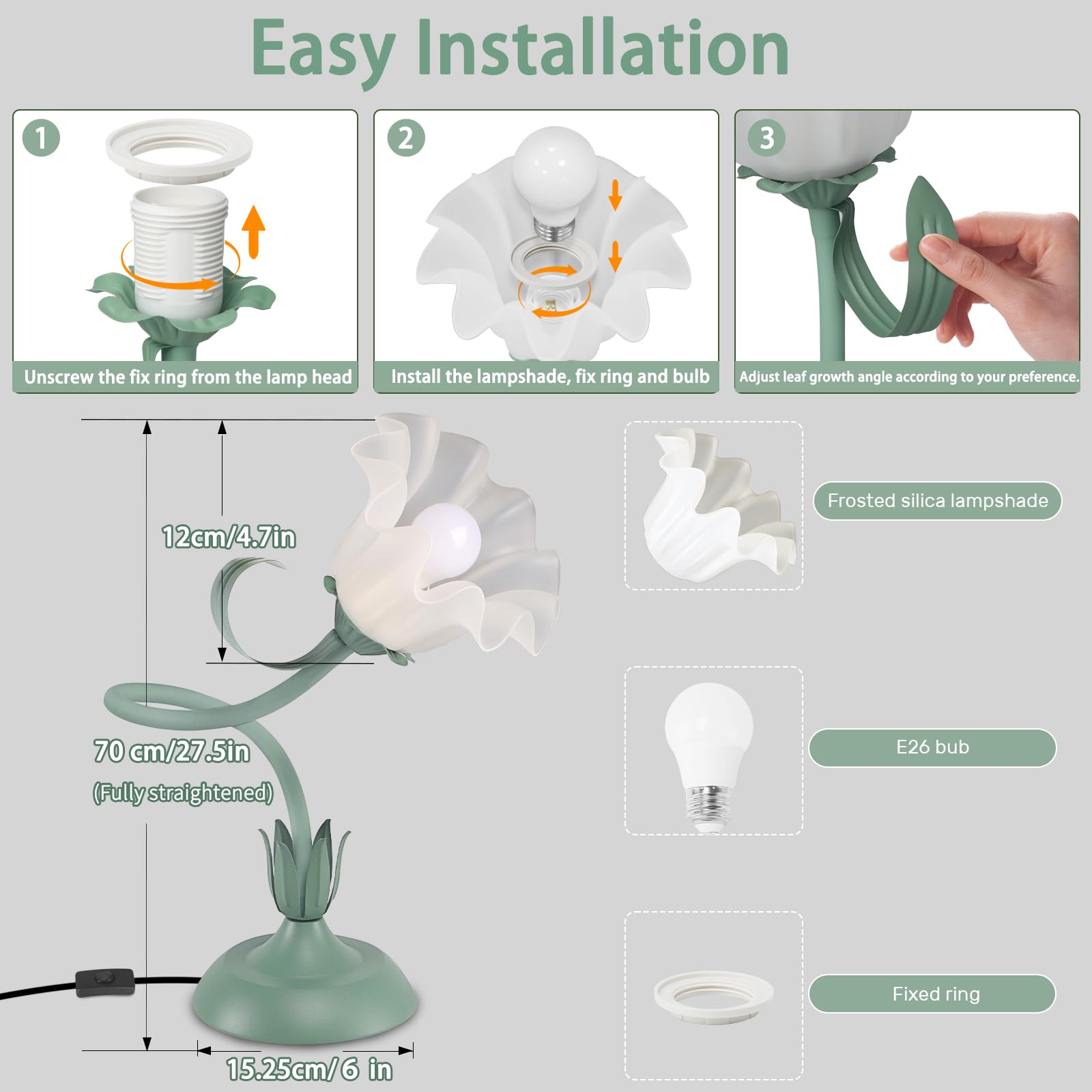 Larnix E26 LED bulb included option for immediate bright or soft lighting