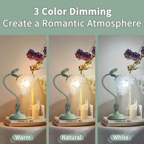Larnix flower gooseneck adjustable lamp enables precise reading and task lighting