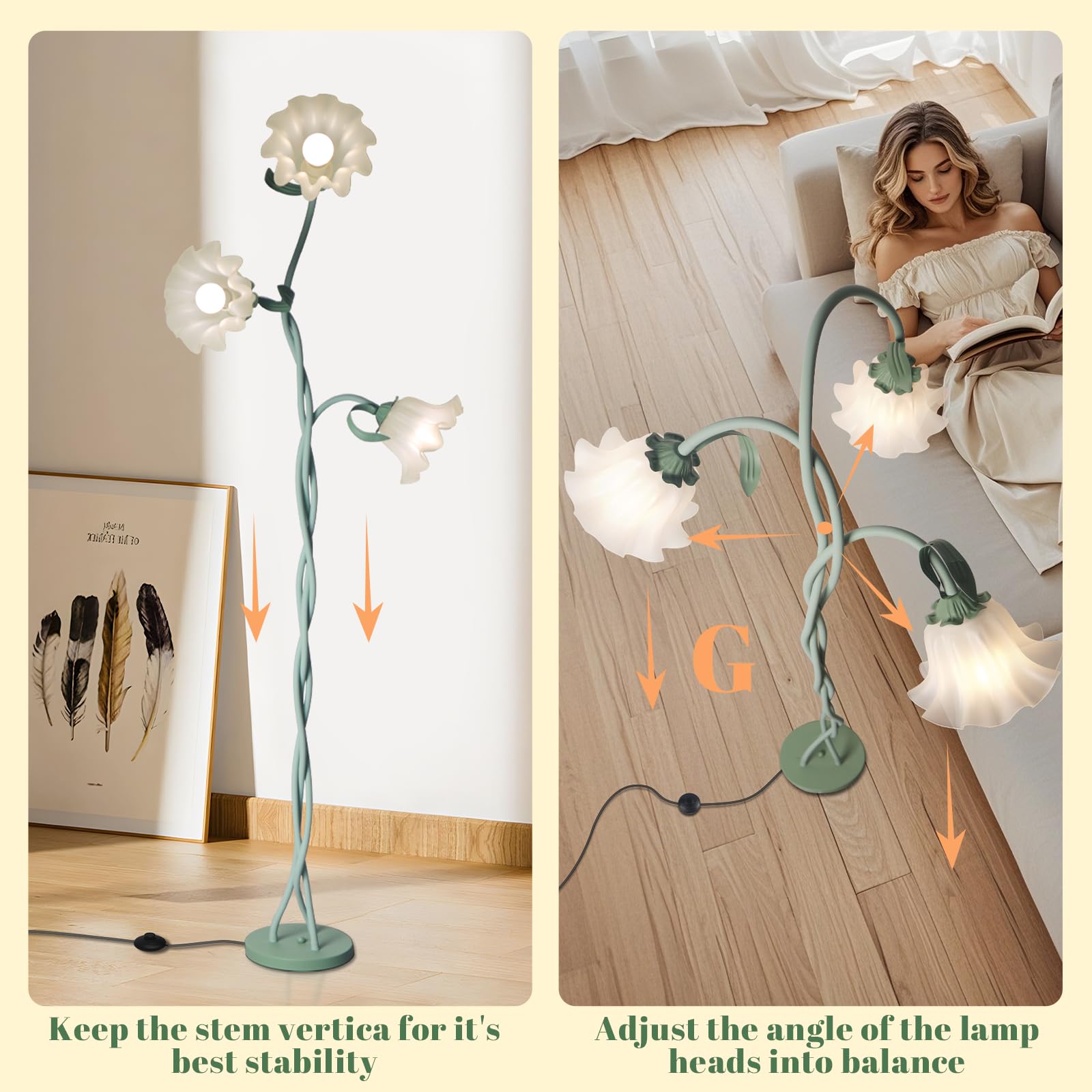 Larnix acrylic flower shades add decorative charm to any room