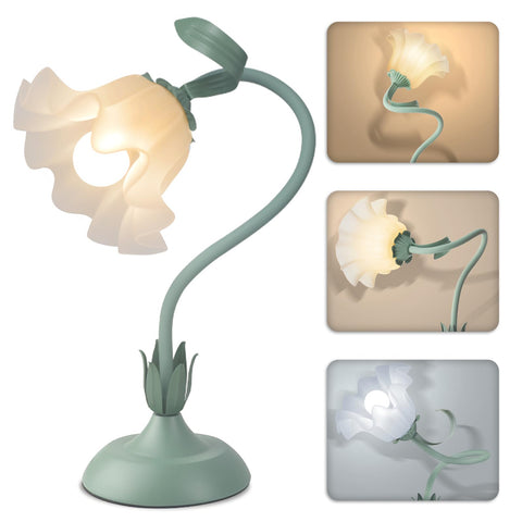 Larnix Women Flower Bedside Lamp with lily design for serene bedroom ambiance