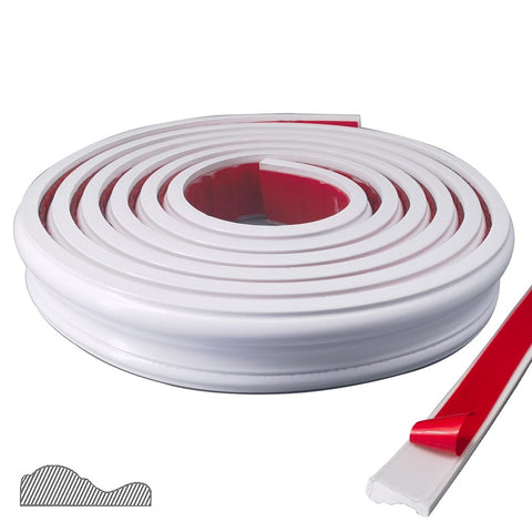 LaRolls flexible PVC trim on tile edges provides a waterproof, durable finish.