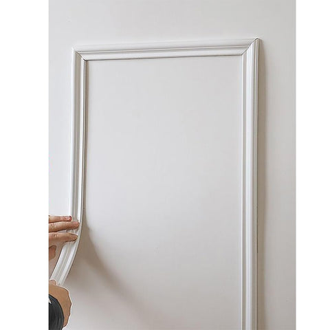 LaRolls peel and stick molding trim on a wall corner for quick home upgrade.