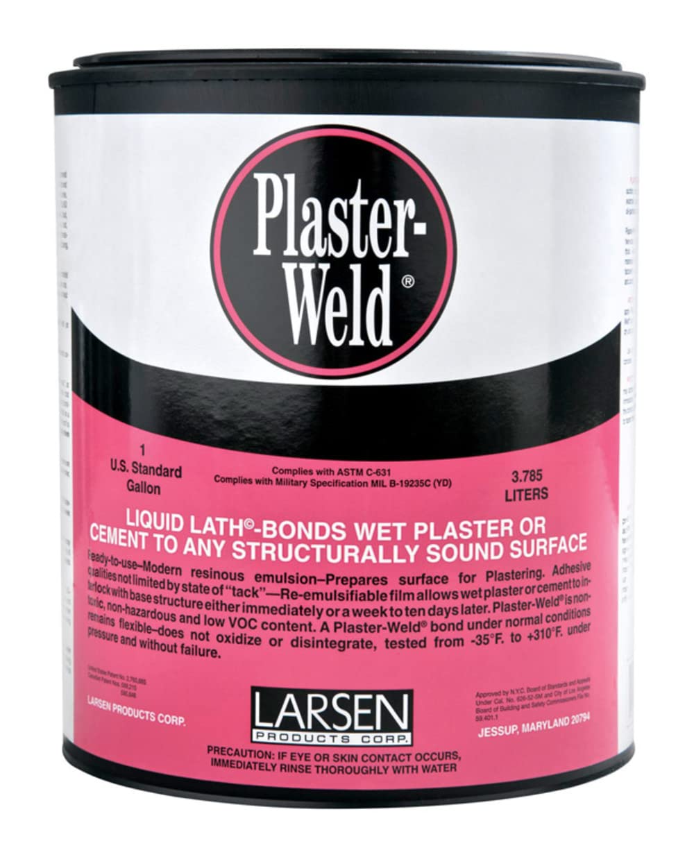 Larsen 12000 Plaster Weld on wall shows flexible adhesion for lasting interior repairs