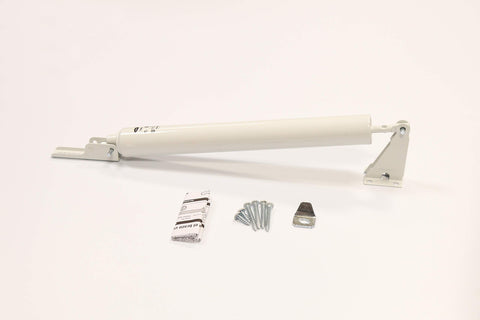 Larson storm door closer with hold-open washer enables convenient hands-free positioning.