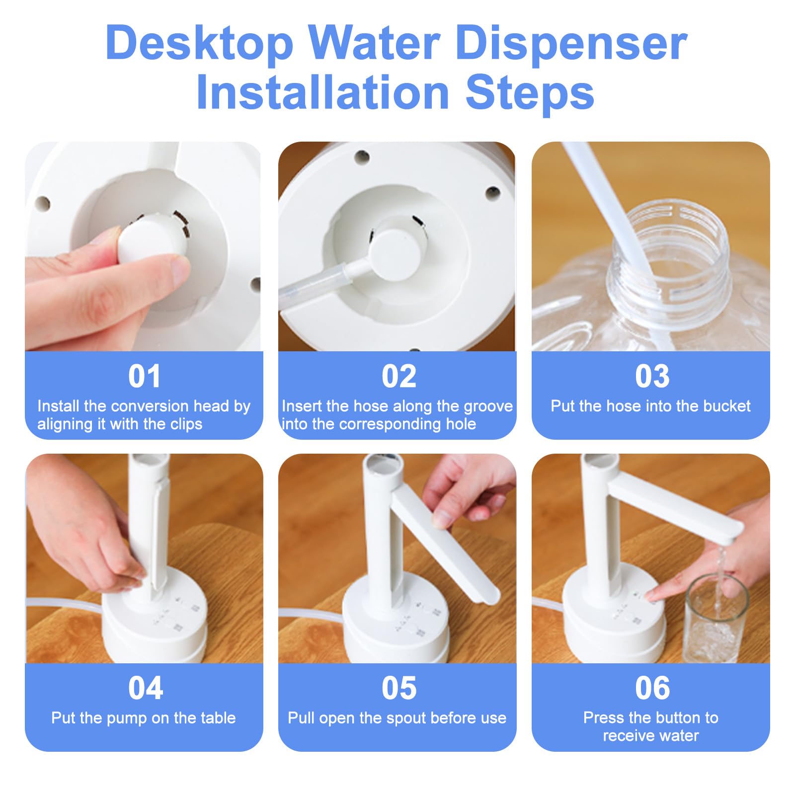 Fits most 2- to 5-gallon bottles for versatile use