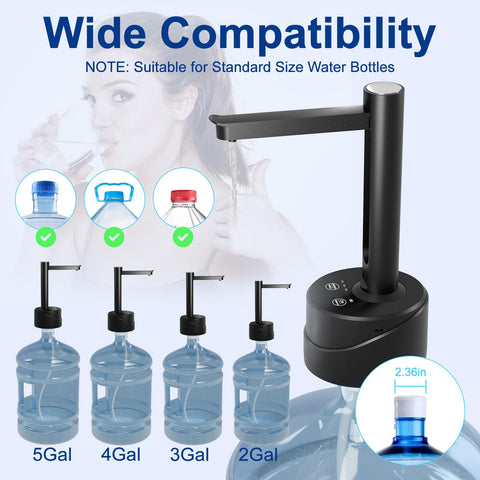 Wide neck compatibility up to 2.36 inches fits common jugs
