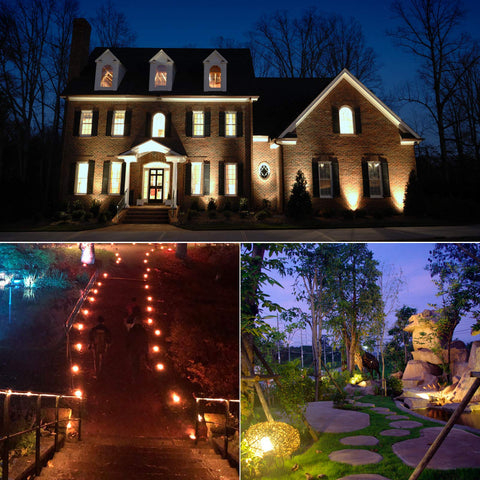 LASDISE weatherproof outdoor spotlight protecting garden features