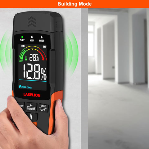 LASELION MS03 pin mode on thick lumber delivers accurate moisture content