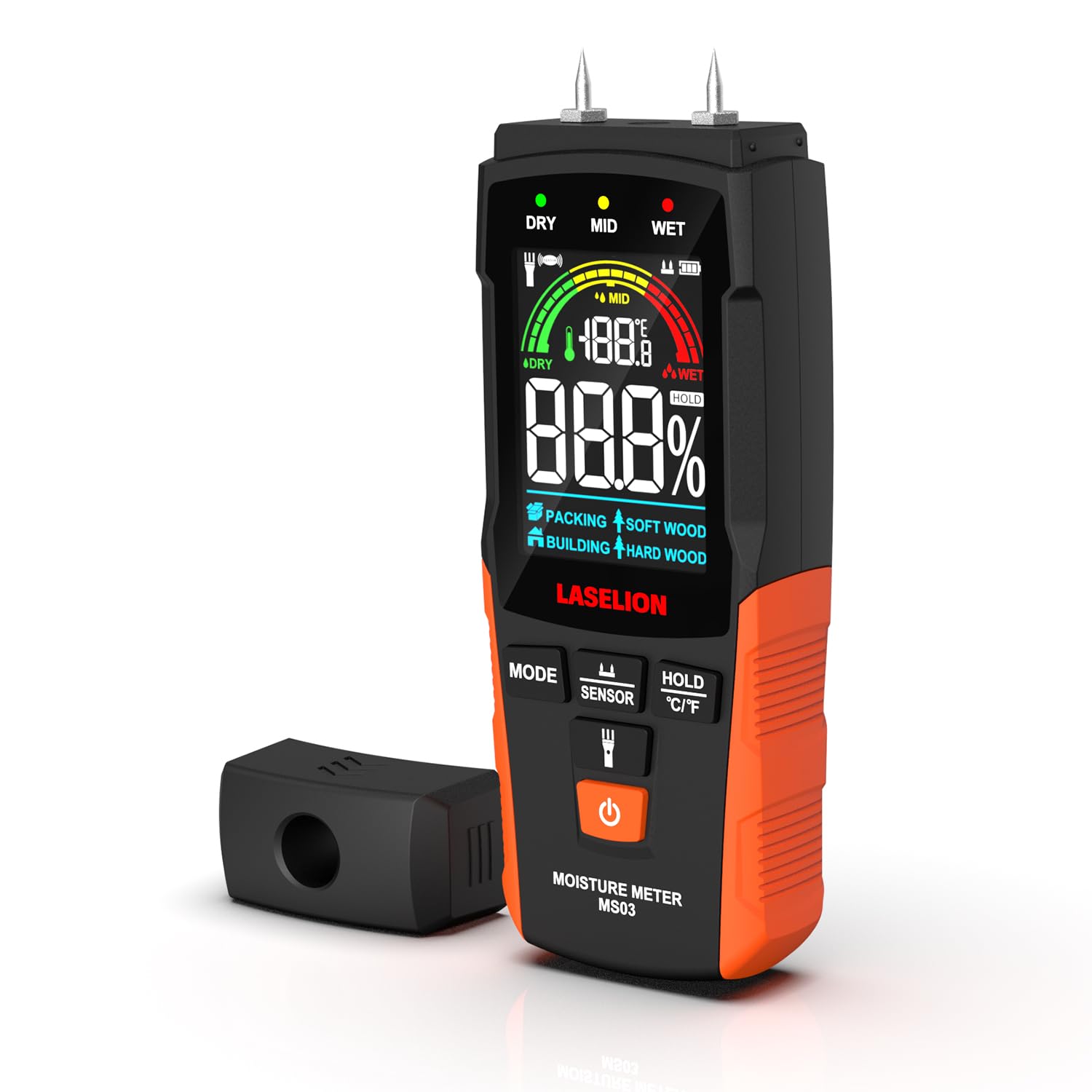 LASELION MS03 pinless wood moisture check for safe non-destructive readings