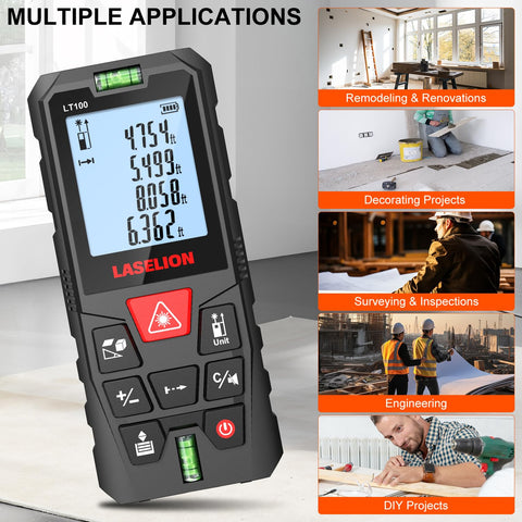 LT100 offers four unit options for versatile measurements
