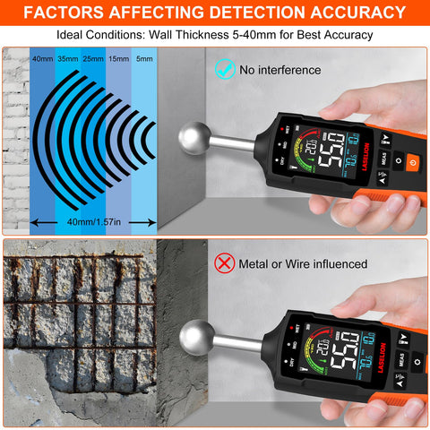 LASELION MS04 corner scans using ball probe for complete moisture coverage