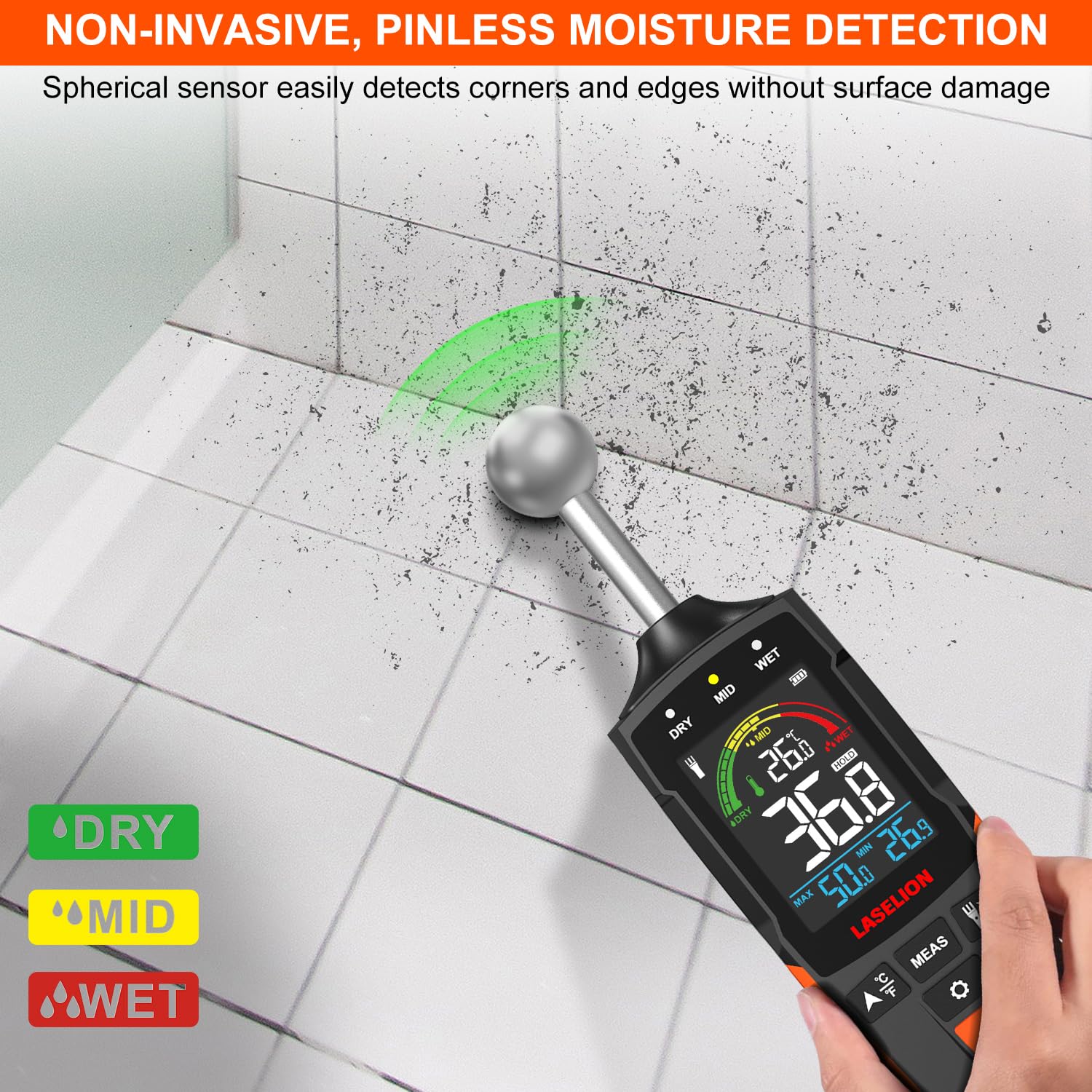 LASELION MS04 detects potential leaks through walls, floors, and ceilings