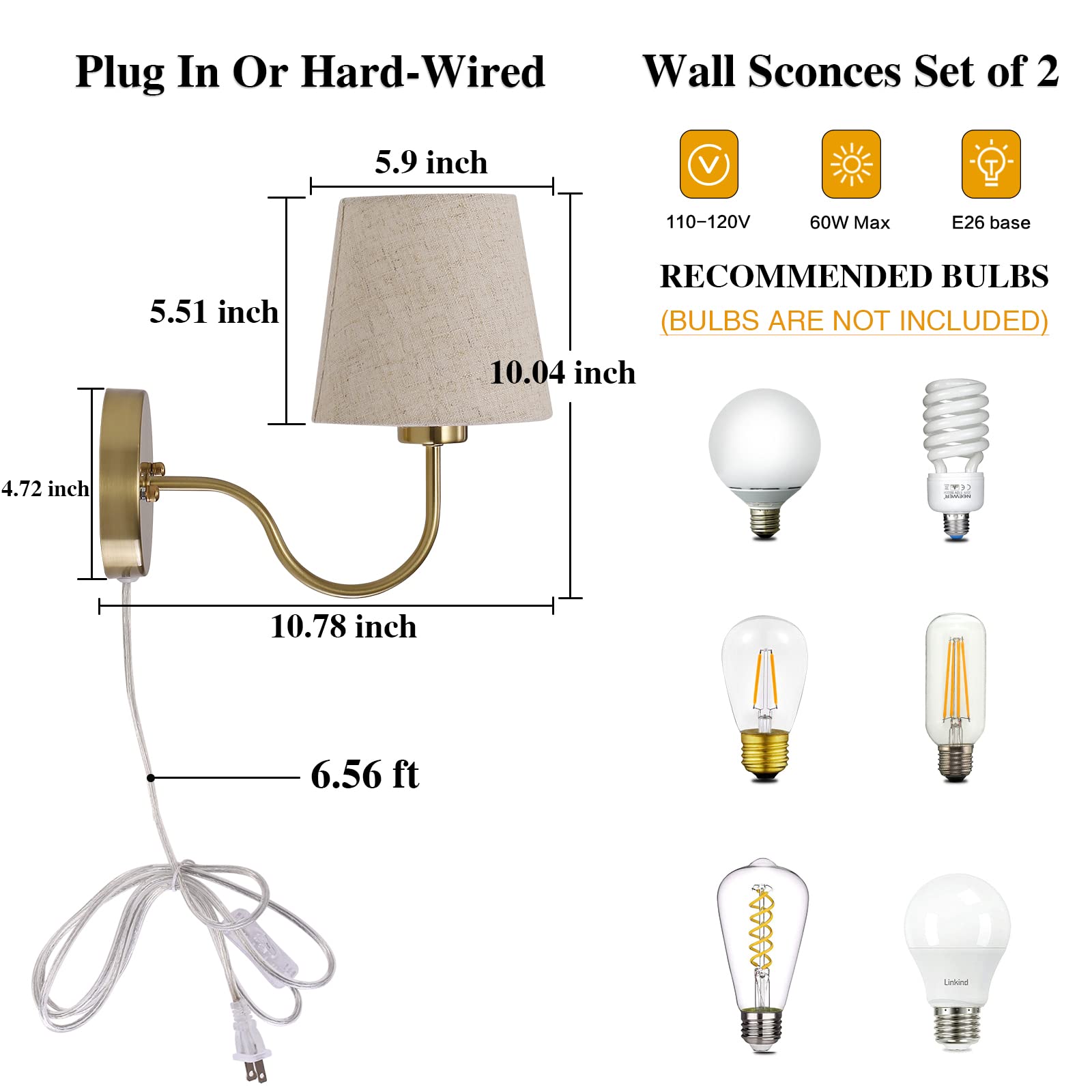 Beige fabric shade diffuses light for soft, comfortable ambience.