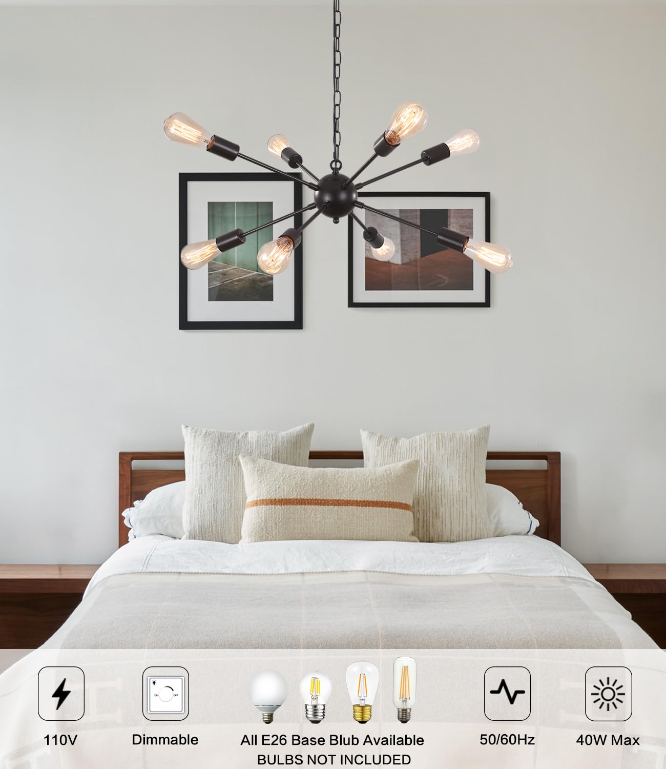 LASENCHOO black plug-in cord contrasts with ceilings for bold style.