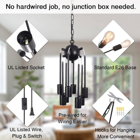 LASENCHOO dimmable with LED bulbs for flexible mood lighting.