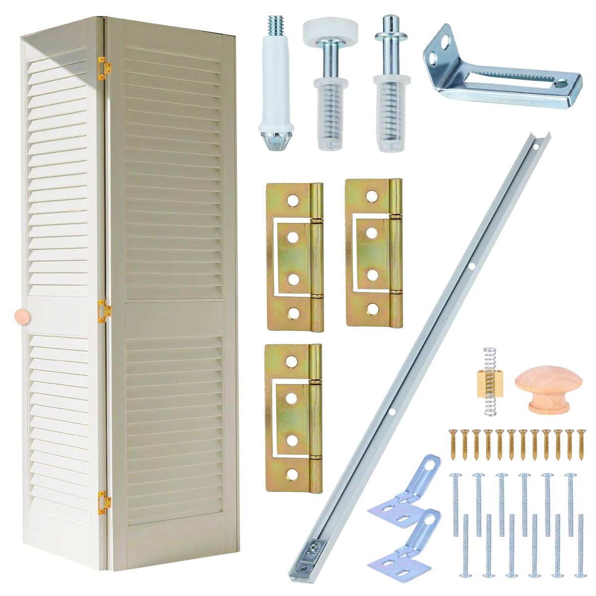 Lashow one-piece 36-inch track provides smooth, quiet bifold door operation.