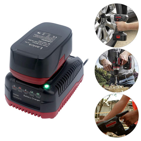 Lasica C3 charger docked with a Craftsman 19.2V battery.